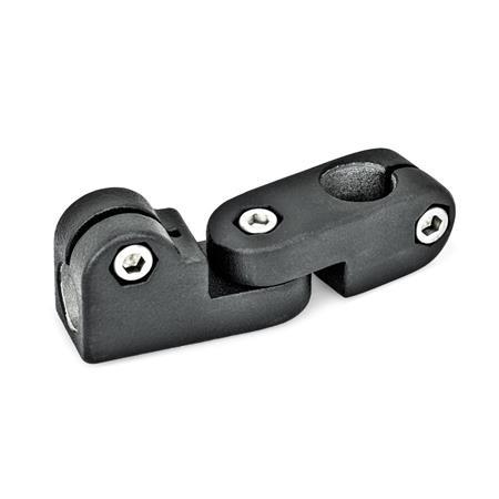 GN 283 Swivel Clamp Connector Joints, Aluminum Finish: SW - Black, RAL 9005, textured finish
