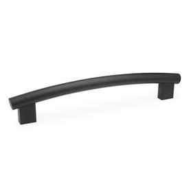 GN 666.4 Tubular Arch Handles, Tube Aluminum / Stainless Steel Finish: SW - Black, RAL 9005, textured finish
