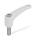 GN 604.1 Adjustable Hand Levers, Plastic Antimicrobial, Insert Stainless Steel, with External Thread Finish: WSA - White, RAL 9016, matte finish