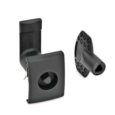 Latches GN 115.5: Plastic, for Snap-In Mounting, Operation with Socket Key