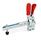 GN 810.4 Schnellspanner, Stahl, Spannhebel vertikal, mit Verriegelung, mit senkrechtem Fuß, mit verlängertem Spannarm Form: VLC - Spannarm verlängert mit Langloch, 2 Flankenscheiben und Andrückschraube GN 708.1