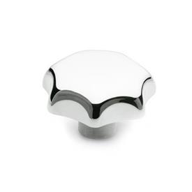 DIN 6336 Star Knobs, Aluminum Type: C - With plain blind bore H7<br />Finish: PL - Polished