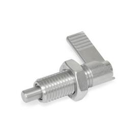 GN 721.6 Stainless Steel Cam Action Indexing Plungers, with Locking Function Type: RAK - Right-hand lock, with lock nut
