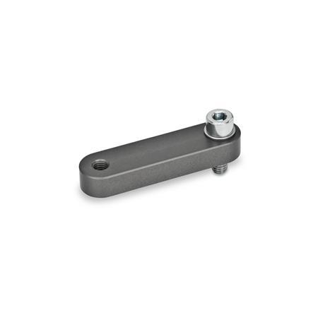 Bras de serrage GN 875.3: pour vérins de serrage pivotants GN 875/GN 876, aluminium, avec trou fileté