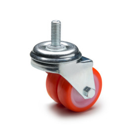 GN 22880 Light Duty Casters, Wheel Tread Polyurethane, Wheel Core Polyamide, Double Wheel Version Bearing type: G - Friction bearing<br />Type (bracket): G - Swivel bracket with threaded stud<br />Coding: D - Double wheel version<br />Material (bracket): ST - Steel sheet metal