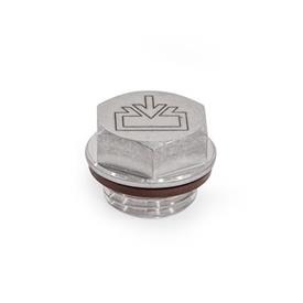 GN 742.5 Bouchons d’huile en inox, AISI 316L Type: E - Avec symbole de recharge DIN