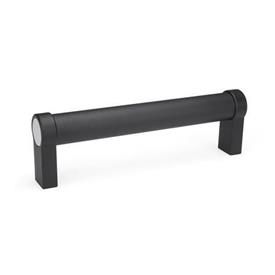 GN 333.1 Tubular Handles, Aluminum / Zinc Die Casting Type: A - Mounting from the back (threaded blind bore)<br />Finish: SW - Black, RAL 9005, textured finish