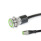 GN 3310 Taster / Leuchtmelder, Edelstahl, mit / ohne LED-Beleuchtung Form: RK - Taster, rastend, mit LED, rot / grün (bi-color)
Anschlussart: S025 - Kabel mit Stecker, 0,25 m
