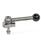 GN 918.5 Eccentric Cams, Stainless Steel, Radial Clamping, Screw from the Back Type: GVB - With ball lever, straight (serration)
Clamping direction: L - By anti-clockwise rotation