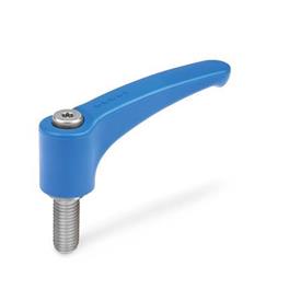 GN 604.1 Adjustable Hand Levers, Detectable, FDA Compliant Plastic, Threaded Stud Stainless Steel Material / Finish: VDB - Visually detectable