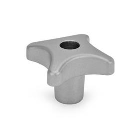 DIN 6335 Hand Knobs, Stainless Steel Type: D - With threaded through bore