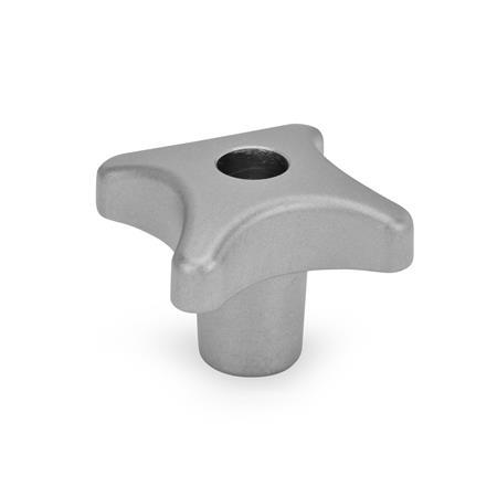 DIN 6335 Hand Knobs, Stainless Steel Type: D - With threaded through bore