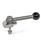 GN 918.7 Clamping Bolts, Stainless Steel, Downward Clamping, Screw from the Back Type: GVB - With ball lever, straight (serration)
Clamping direction: R - By clockwise rotation (drawn version)