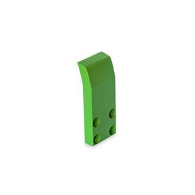 GN 864.1 Cubierta de protección, para cepos neumático GN 864 Acabado: FG - Politetrafluoretileno (PTFE), verde