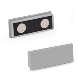 GN 53.2 Magnets, Rectangular-Shape, with Plastic Housing Color: GR - Gray, RAL 7040