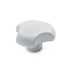 GN 5342 Three-Lobed Knobs, Plastic, Bushing Stainless Steel, White 