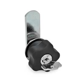 GN 217 Latches, operation with Star knob, with and without Lock Specification: A - With straight latch arm<br />Version: SL - With lock, lockable by turning left (different locks)