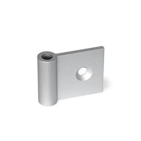 GN 2291 Hinge wings, for aluminum profiles / panel elements Type: IF - Interior hinge wing<br />Coding: C - With countersunk holes<br />l<sub>2</sub>: 40