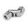 DIN 808 Joints de cardan avec roulement à friction, inox Matériau: NI - Inox
Code d'alésage: K - avec rainure de clavette DIN 6885-1 JS9
Type: DG - double, roulement à friction
