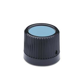 GN 526 Control Knobs, Plastic, Bushing Steel Color cover: DBL - Blue, RAL 5024, matte finish