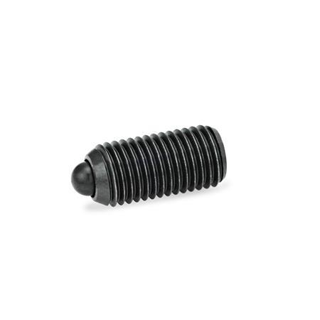 GN 615.4 Spring Plungers, Steel / Stainless Steel, with Bolt, with Internal Hex Type: B - Steel, standard spring load