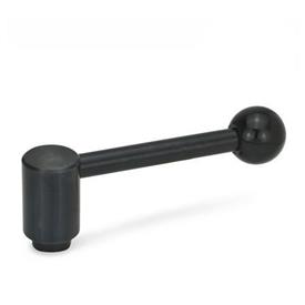 GN 312 Safety Tension Levers, Steel, Steel, with Internal Thread, Push to Engage Type: D - Straight lever