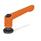 GN 307 Adjustable Hand Levers, Zinc Die Casting, with Bushing and Washer Color: OS - Orange, RAL 2004, textured finish