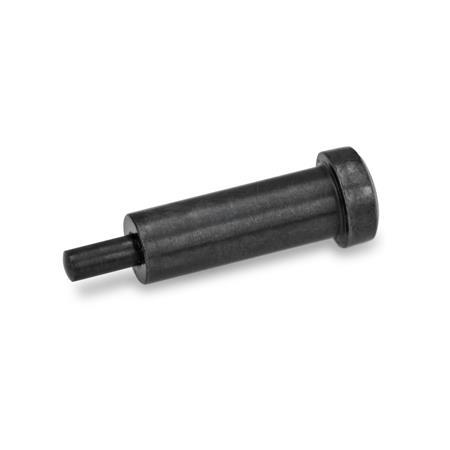 Pressori a molla GN 614.6: Acciaio / acciaio INOX, senza filettatura, con collare
