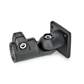 GN 282 Swivel Clamp Connector Joints, Aluminum Type: S - Stepless adjustment<br />Finish: SW - Black, RAL 9005, textured finish