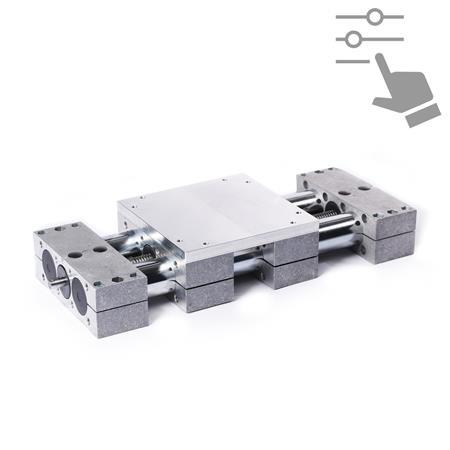 GN 4920 Double Tube Linear Actuators, Steel / Stainless Steel, with One Double Slider, Configurable 