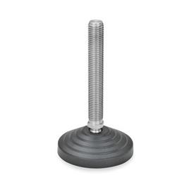 GN 344.5 Leveling Feet, Foot Plastic /Threaded Stud Stainless Steel Type: A - Without nut, without rubber pad