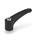 GN 604.1 Adjustable Hand Levers, Plastic Antimicrobial, Insert Stainless Steel, with Internal Thread Finish: SGA - Black-gray, RAL 7021, matte finish