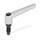 GN 306 Adjustable Hand Levers, Zinc Die Casting, Insert Steel, with External Thread, with Special Tipped Color: SR - Silver, RAL 9006, textured finish
Type: ZK - Spherical end