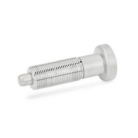 GN 613 Stainless Steel Indexing Plungers Material: NI - Stainless steel<br />Type: AN - Without lock nut, with stainless steel knob