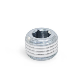 DIN 906 Threaded Plugs, Steel, Zinc Plated, with Conical Thread Material: ST - Steel<br />Type: GPC - With micro encapsulation