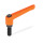 GN 306 Adjustable Hand Levers, Zinc Die Casting, Insert Steel, with External Thread, with Special Tipped Type: KU - Plastic pivot
Color: O - Orange, RAL 2004, textured finish