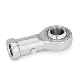 GN 648.5 Ball Joint Heads with Internal Thread, Stainless Steel Type: NH - Bronze / Steel lubrication possible