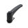 GN 603.13 Adjustable Hand Lever, Plastic, Threaded Bushing, Stainless Steel, with Release Button, with Loss Protection Type: R - With retaining ring