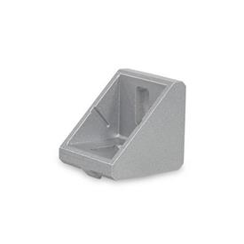 GN 30b Angle Brackets, Aluminum, for Aluminum Profiles (b-Modular System) Type: A - Without accessory<br />Finish: AW - Painted, white aluminum<br />Size: 30x30/40x40/45x45