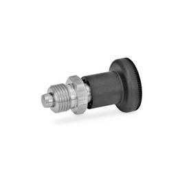 GN 607.1 Indexing Plungers, Stainless Steel / Plastic Knob Material: NI - Stainless steel<br />Type: A - Without lock nut