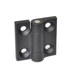 GN 437.4 Hinges, Zinc Die Casting, with Detent Color: SW - Black, RAL 9005, textured finish