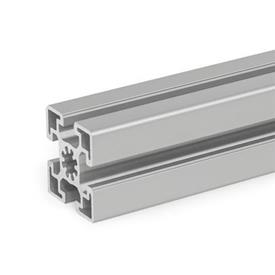 GN 10b Perfiles de aluminio, sistema modular-b, con ranuras abiertas en todos los lados, perfil tipo pesado Tamaño del perfil: B-454510S<br />Acabado: N - Anodizado, color natural