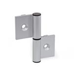 Hinges, Detachable, for Aluminum Profiles, with Guide Step