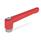 GN 300.1 Verstellbare Klemmhebel, Zink-Druckguss, Einsatz Edelstahl, mit Innengewinde / Passbohrung Farbe: RS - rot, RAL 3000, strukturmatt