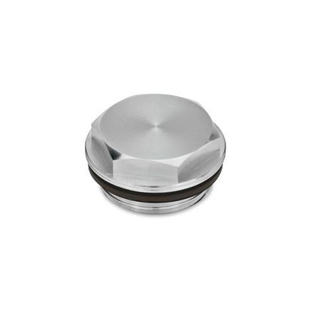 Bouchons filetés GN 742: Aluminium, résistant jusqu'à 180 °C, blanc