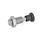 GN 313 Spring Bolts, Stainless Steel / Plastic Knob Material: NI - Stainless steel
Type: AK - With knob, with lock nut
Identification no.: 1 - Pin without internal thread