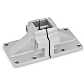 GN 167 Wide base plate connector clamps, Aluminum d<sub>1</sub> / s: V - Square<br />Finish: BL - Plain finish, Blasted, matt