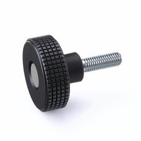 GN 534 Knurled Screws, Plastic, Cover Cap Colored Color cover cap: DGR - Gray, RAL 7035, matte finish