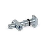 Quick Release Connectors, Steel, for Aluminum Profiles (b-Modular System), Symmetrical Mounting Stud