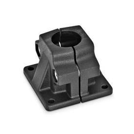 GN 165 Base Plate Connector Clamps, Aluminum d<sub>1</sub> / s: B - Bore<br />Finish: SW - Black, RAL 9005, textured finish